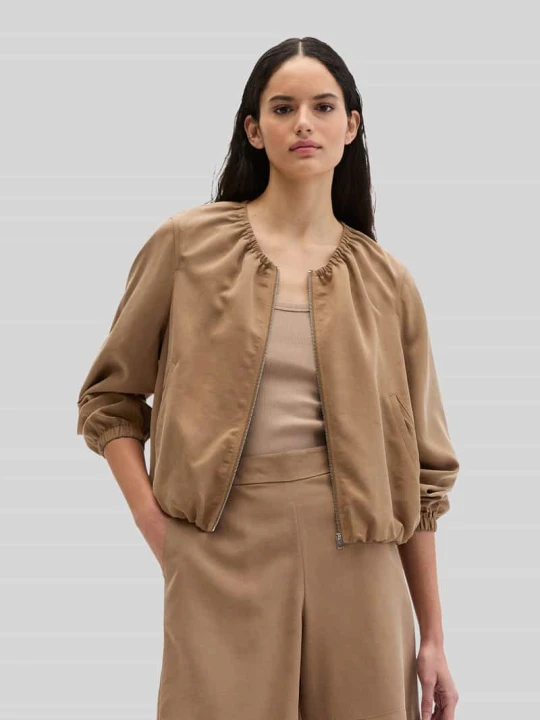 Zdjęcie produktu Kurtka o kroju loose fit z mieszanki lyocellu i lnu Marc O'Polo Orzechowy
