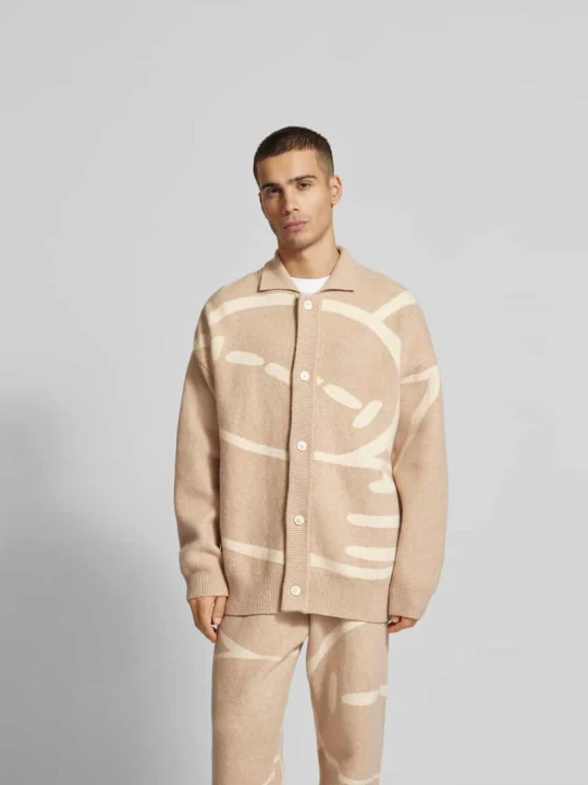 Zdjęcie produktu Kurtka o kroju oversized z dzianiny z dodatkiem wełny model ‘DAHLIA’ ISNURH Beżowy