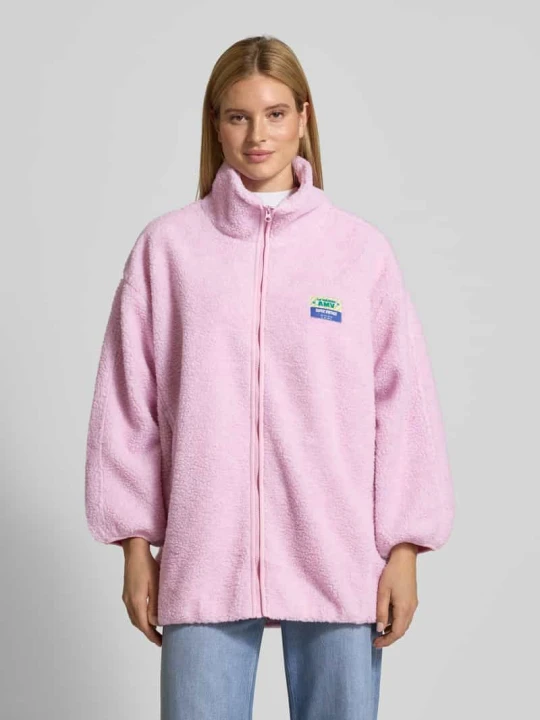 Zdjęcie produktu Przeskalowana kurtka teddy ze stójką model 'HOKTOWN' American Vintage Jasnoróżowy melanż