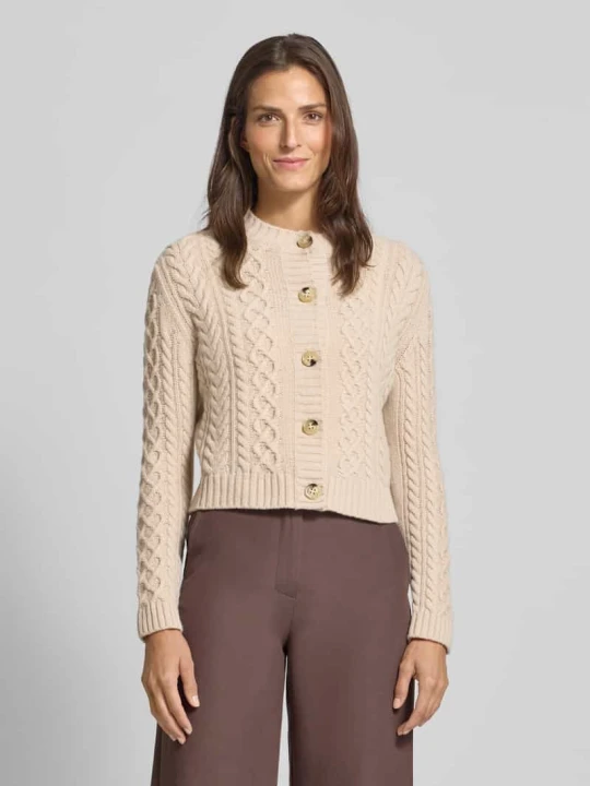 Zdjęcie produktu Kurtka o kroju regular fit z dzianiny z czystej wełny model ‘ABITO’ Weekend Max Mara Beżowy