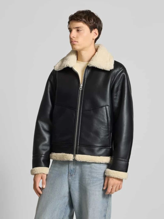 Zdjęcie produktu Kurtka o kroju regular fit z imitacji skóry model ‘Liverpool’ Jack&Jones Czarny