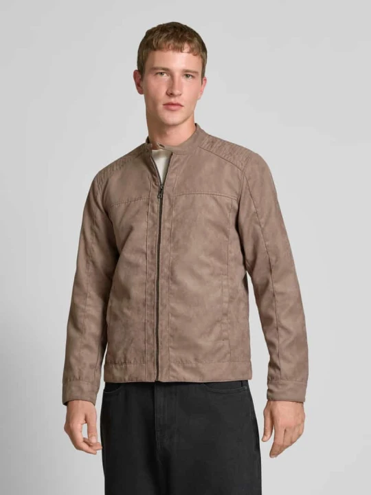 Zdjęcie produktu Regular Fit bluzon o wyglądzie skóry model „MIKE” Only & Sons Jasnobrązowy