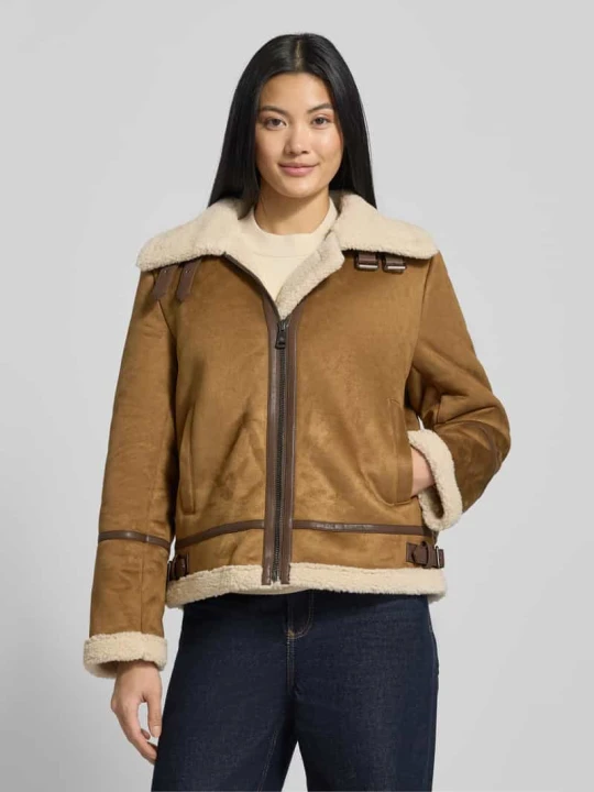 Zdjęcie produktu Kurtka o kroju regular fit z imitacji skóry z obszyciem z imitacji futra Lauren Ralph Lauren Camel