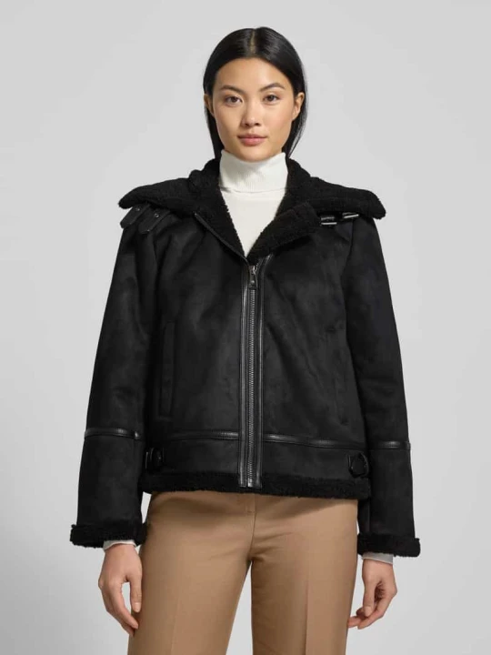 Zdjęcie produktu Kurtka o kroju regular fit z imitacji skóry z obszyciem z imitacji futra Lauren Ralph Lauren Czarny