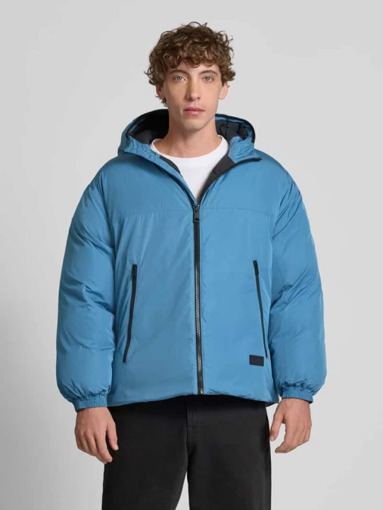 Zdjęcie produktu Kurtka o kroju regular fit z kapturem model ‘BRYNO254’ Hugo Jeansowy niebieski