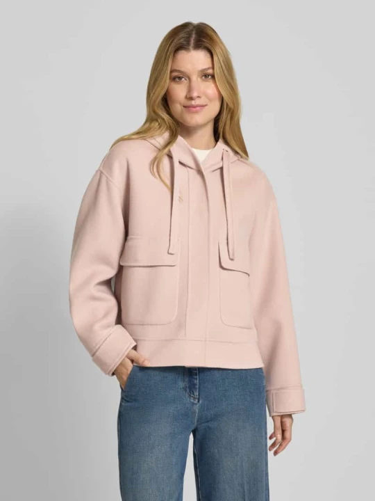 Zdjęcie produktu Kurtka o kroju regular fit z kapturem z mieszanki wełny model ‘GARY’ Weekend Max Mara Jasnoróżowy