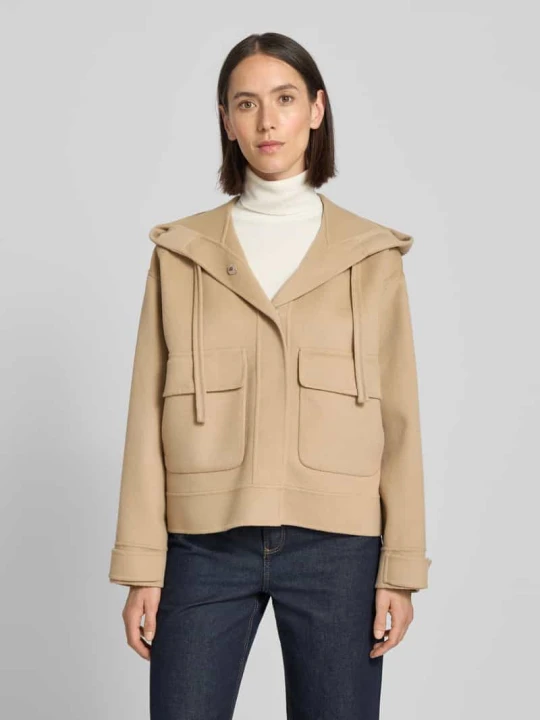 Zdjęcie produktu Kurtka o kroju regular fit z kapturem z mieszanki wełny model ‘GARY’ Weekend Max Mara Camel