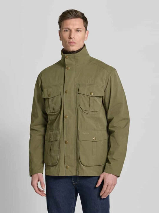 Zdjęcie produktu kurtka z mieszanki bawełny o kroju regular fit model 'SANDERLING' Barbour Oliwkowy