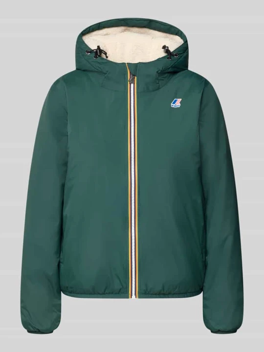 Zdjęcie produktu kurtka o kroju regular fit z nadrukiem z logo model 'CLAUDETTE' K-way Ciemnozielony