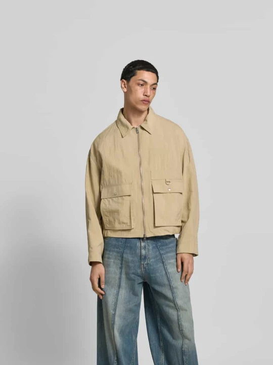 Zdjęcie produktu kurtka w kroju regular fit z wykładanym kołnierzem Maison Kitsuné Beżowy
