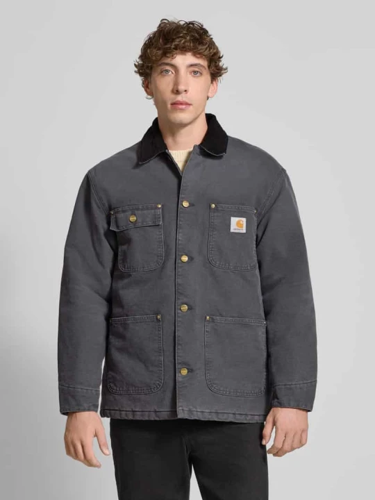Zdjęcie produktu Krój regular fit kurtka koszulowa z wykładanym kołnierzem Model 'Chore' Carhartt WIP Antracytowy