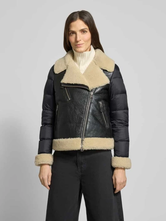Zdjęcie produktu Kurtka o kroju regular fit ze skóry naturalnej model ‘Candor’ Blauer Usa Czarny