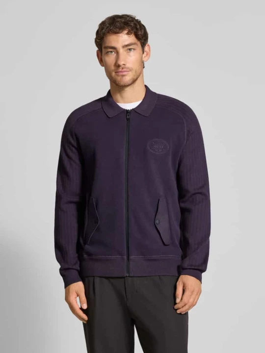 Zdjęcie produktu Kurtka o kroju relaxed fit z dzianiny z mieszanki wiskozy model ‘HOLE’ Boss Fioletowy