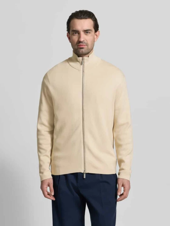 Zdjęcie produktu Kardigan rozpinany w kroju relaxed fit z mieszanki wiskozy Model 'TELLER' Selected Homme Złamany biały
