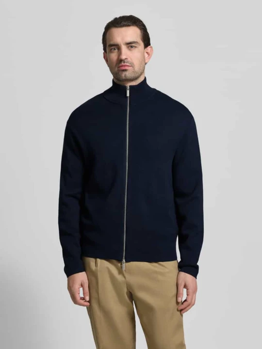 Zdjęcie produktu Kardigan rozpinany w kroju relaxed fit z mieszanki wiskozy Model 'TELLER' Selected Homme Ciemnoniebieski