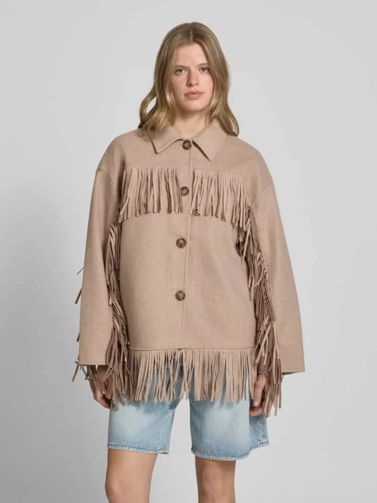 Zdjęcie produktu Kurtka o kroju relaxed fit z kołnierzem wykładanym Gina Tricot Beżowy