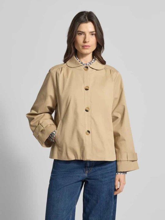 Zdjęcie produktu Krój relaxed fit Kurtka z wykładanym kołnierzem Model 'Viola' Lollys Laundry Beżowy