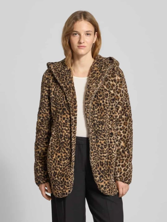 Zdjęcie produktu Kardigan o kroju relaxed fit z wzorem na całej powierzchni model „CONTACT” Only Camel