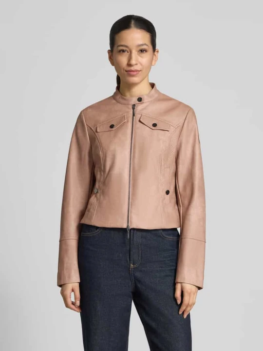 Zdjęcie produktu Kurtka o kroju slim fit w skórzanym wyglądzie Amber & June Różowawy