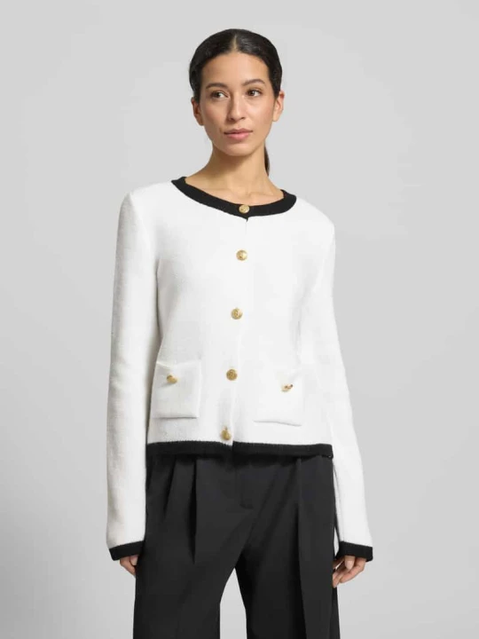 Zdjęcie produktu Kardigan o kroju slim fit z domieszką wełny MORE & MORE Złamany biały