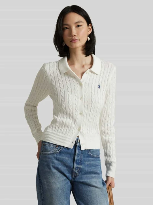 Zdjęcie produktu Kardigan z czystej bawełny, krój slim fit Polo Ralph Lauren Biały
