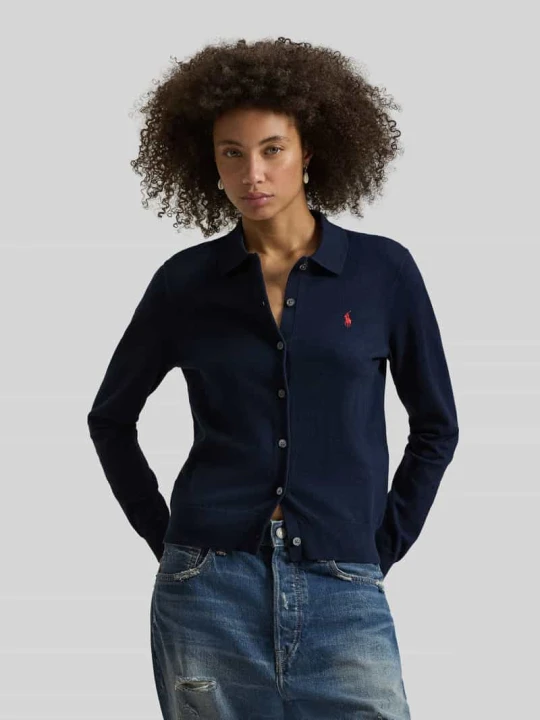 Zdjęcie produktu Kardigan z mieszanki bawełny, krój slim fit Polo Ralph Lauren Niebieski