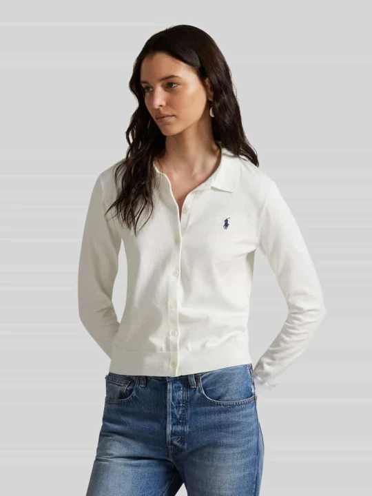 Zdjęcie produktu Kardigan z mieszanki bawełny, krój slim fit Polo Ralph Lauren Biały