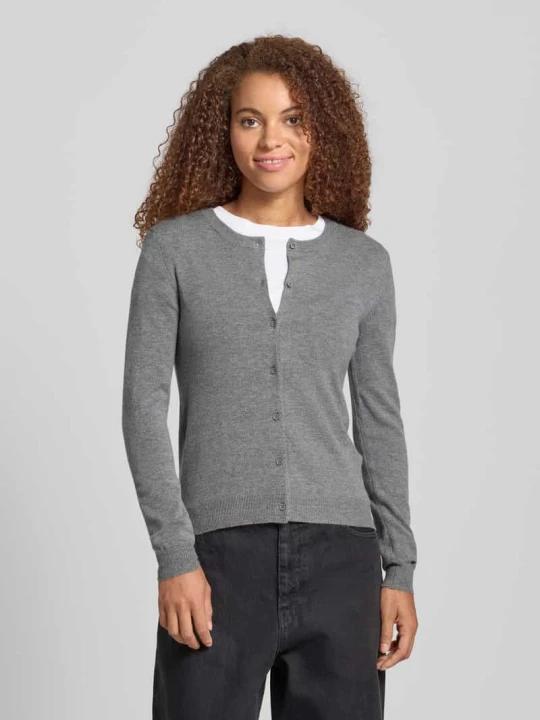 Zdjęcie produktu Kurtka o kroju slim fit z dzianiny z mieszanki wiskozy model ‘NORA’ Pieces Średnioszary melanż