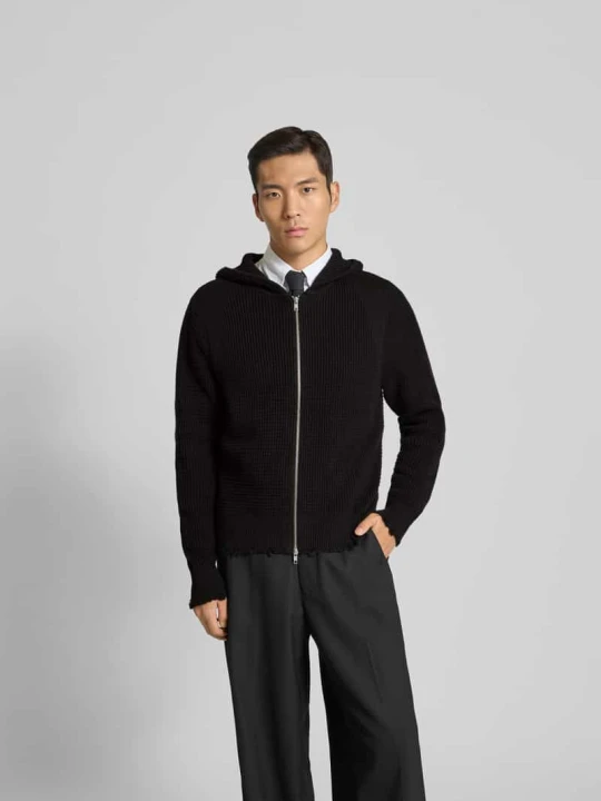 Zdjęcie produktu Kurtka o kroju slim fit z imitacji dzianiny Won Hundred Czarny