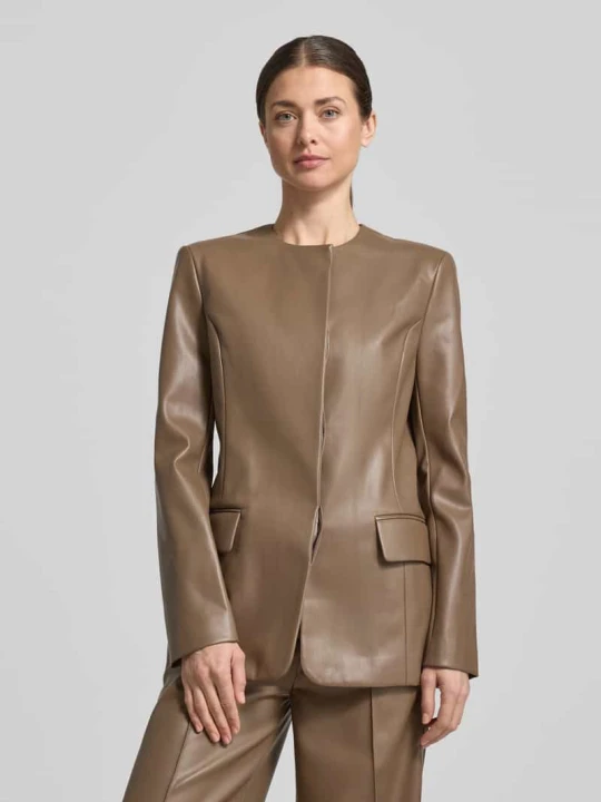 Zdjęcie produktu Kurtka o kroju slim fit z materiału skóropodobnego model 'Doma' Stand Studio Średniobrązowy