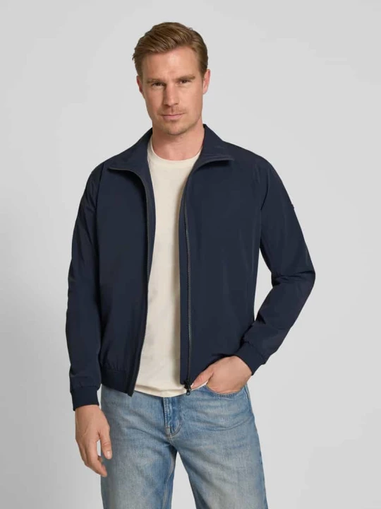 Zdjęcie produktu kurtka o kroju slim fit ze stójką model 'Apex' SCANDINAVIAN EDITION Granatowy