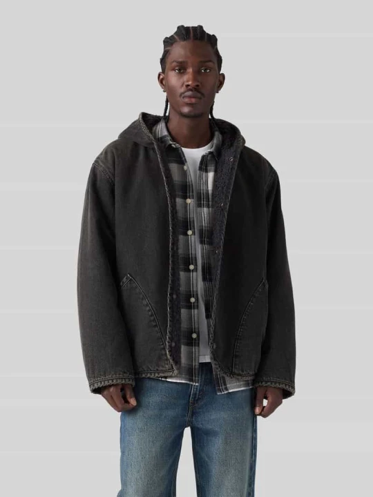Zdjęcie produktu kurtka o luźnym kroju z denimu z kapturem i podszewką Levi's Czarny