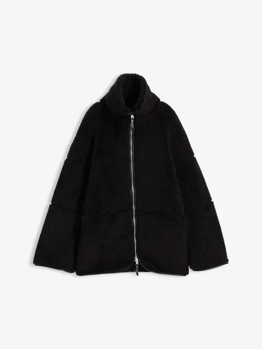 Zdjęcie produktu Kurtka oversize z kożuszkowego polaru BonPrix czarny