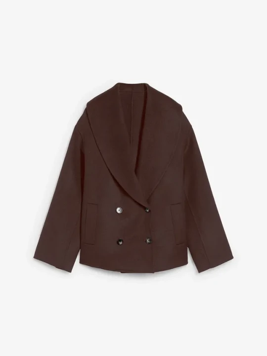 Zdjęcie produktu Kurtka oversize z miękkiej mieszanki wełny BonPrix brązowy