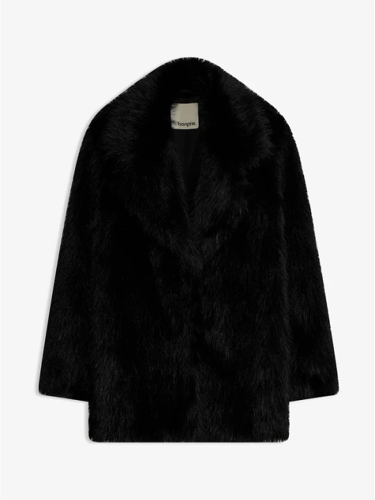 Zdjęcie produktu Kurtka oversize ze sztucznego futerka BonPrix czarny