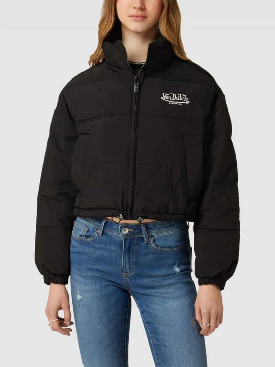 Zdjęcie produktu Kurtka pikowana krótka z nadrukiem z logo Von Dutch Czarny