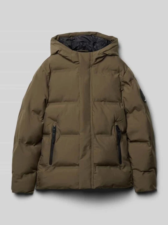 Zdjęcie produktu Kurtka pikowana o kroju regular fit z aplikacją z logo model ‘Fusion’ Jack&Jones Oliwkowy