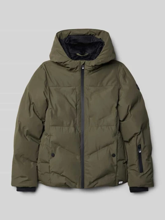 Zdjęcie produktu Kurtka pikowana o kroju regular fit z aplikacją z logo model ‘Grazzo’ Cars Khaki