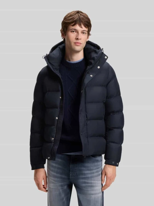 Zdjęcie produktu kurtka pikowana o kroju regular fit z kapturem model 'Omaris' Boss Granatowy