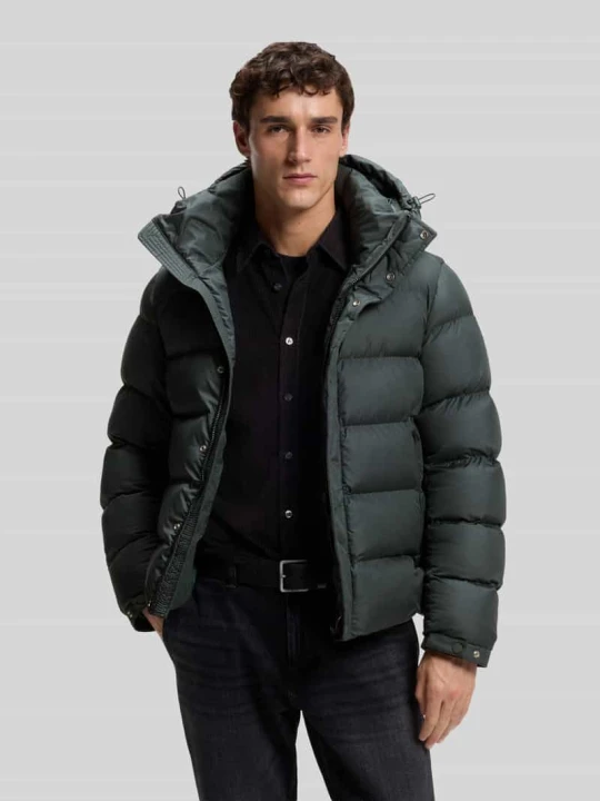 Zdjęcie produktu kurtka pikowana o kroju regular fit z kapturem model 'Omaris' Boss Khaki