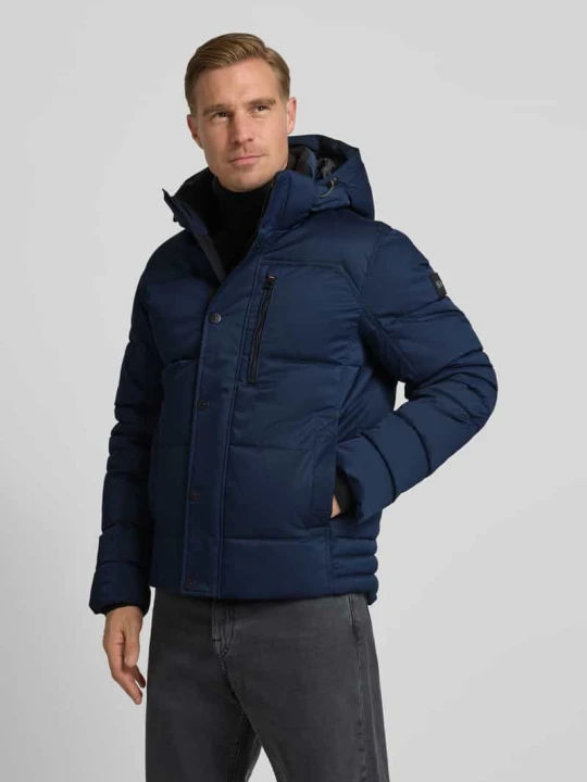 Zdjęcie produktu Kurtka pikowana o kroju regular fit z kapturem Tom Tailor Granatowy