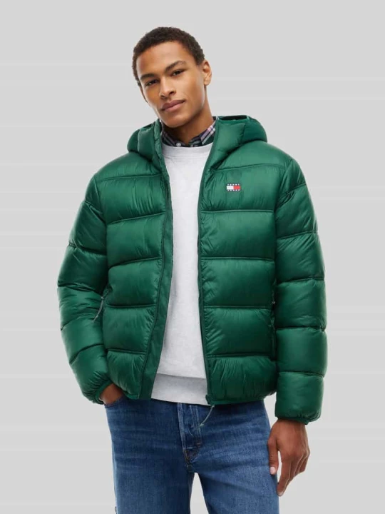 Zdjęcie produktu kurtka pikowana o kroju regular fit z kołnierzem z kapturem Tommy Jeans Ciemnozielony