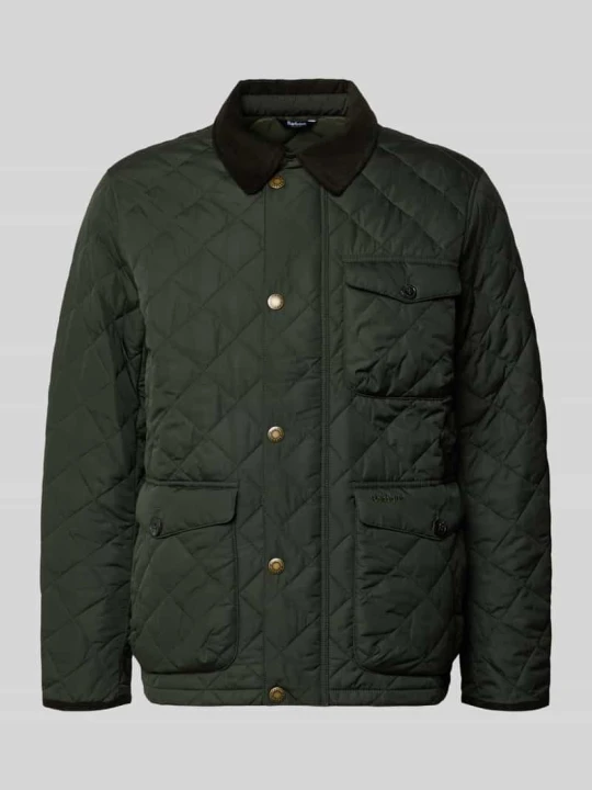 Zdjęcie produktu kurtka pikowana o kroju regular fit z kołnierzykiem w kontrastowym kolorze model 'HORNBY' Barbour