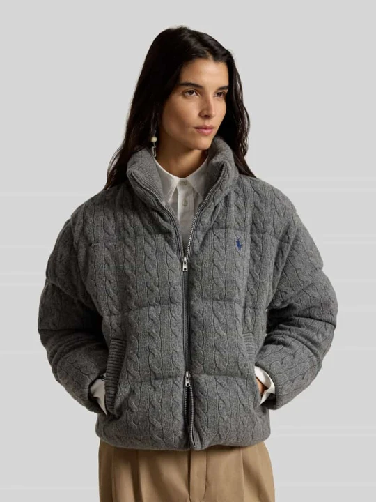 Zdjęcie produktu Kurtka pikowana o kroju regular fit z mieszanki wełny i kaszmiru Polo Ralph Lauren Średnioszary melanż