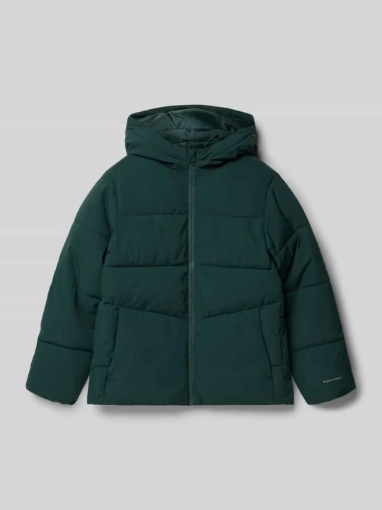 Zdjęcie produktu Kurtka pikowana o kroju regular fit z nadrukiem logo model ‘Global’ Jack&Jones Ciemnozielony
