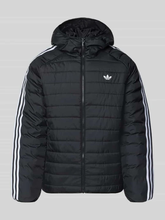 Zdjęcie produktu kurtka pikowana o kroju regular fit z nadrukiem z logo adidas Originals Czarny