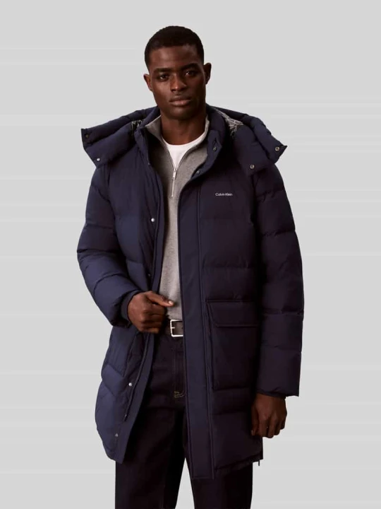 Zdjęcie produktu kurtka pikowana o kroju regular fit z odpinanym kapturem Calvin Klein Granatowy