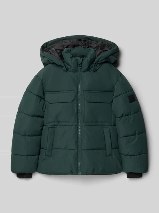 Zdjęcie produktu Kurtka pikowana o kroju regular fit z odpinanym kapturem model ‘JELIJAH’ Only & Sons Ciemnozielony