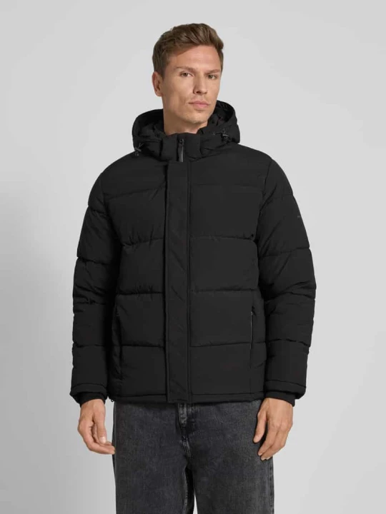Zdjęcie produktu kurtka pikowana w kroju regular fit z odpinanym kapturem model 'JOBIAS' Pepe Jeans Czarny