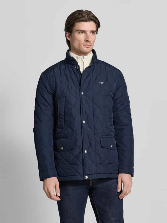 Zdjęcie produktu Kurtka pikowana krój regular fit z wyhaftowanym logo model „Windcheater” Gant Granatowy